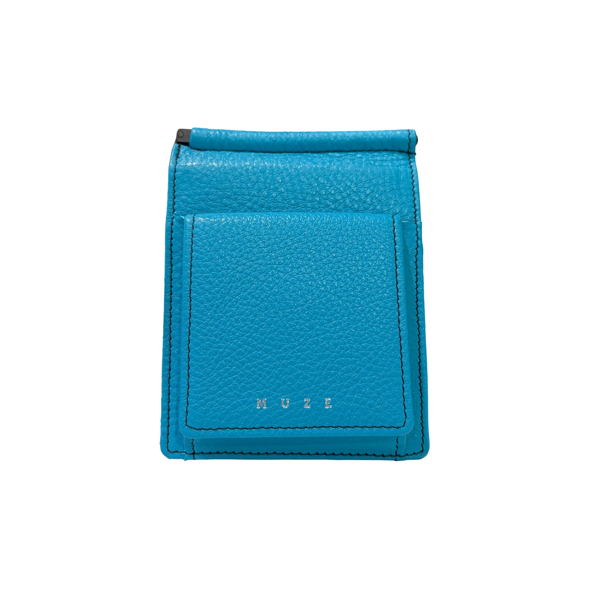 MUZE -【LEATHER MONEY CLIP WALLET(TURQUOISE)】ミューズ レザー
