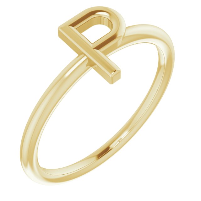 14K Yellow Initial P Ring – MaddaloniJewel
