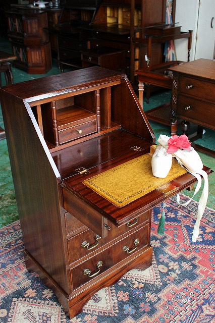 イギリス アンティーク 家具 ライティングビューロー デスク 机 6682c