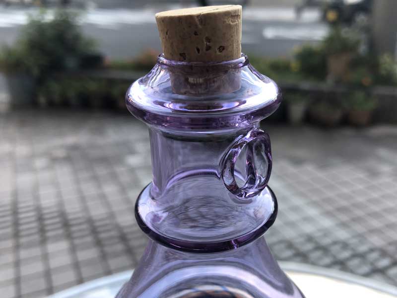 Send Up Art Glass Incense Burner/Stand Drink Purple x Blue アート