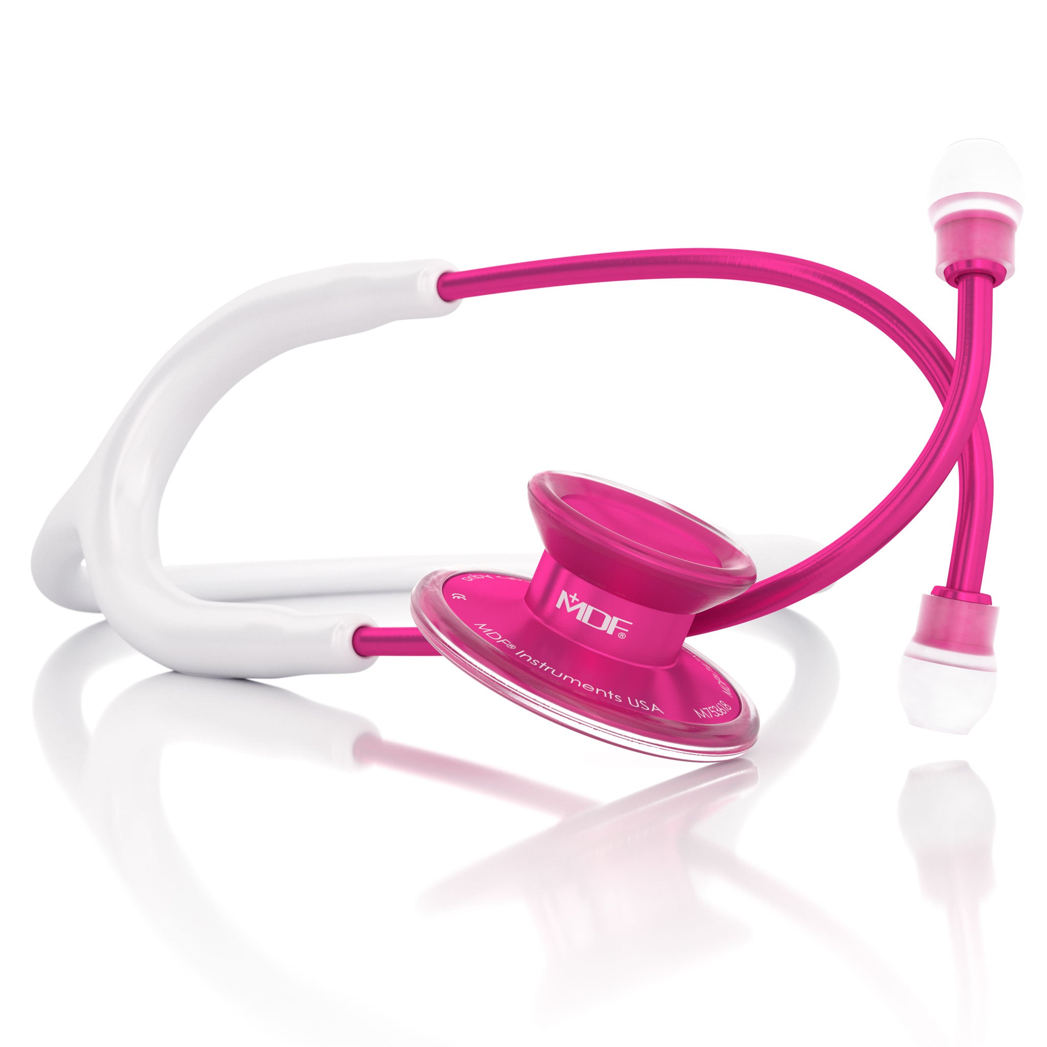 MDF Instruments® Acoustica® Pink Stethoscope Pinkalloy and White
