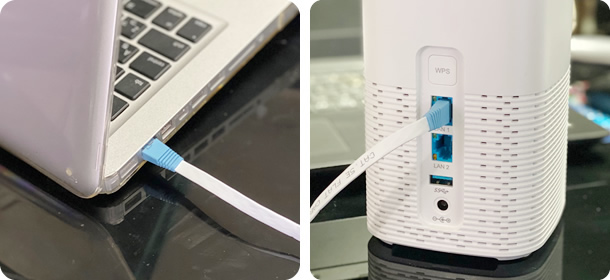 ソフトバンクエアーの有線接続方法