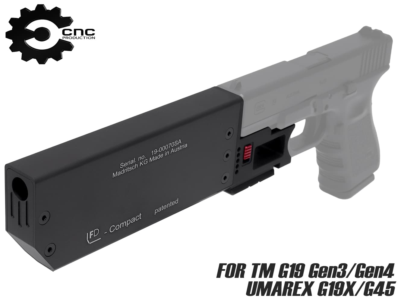 CNC Production FD917タイプ クイックマウント サプレッサー TM G19