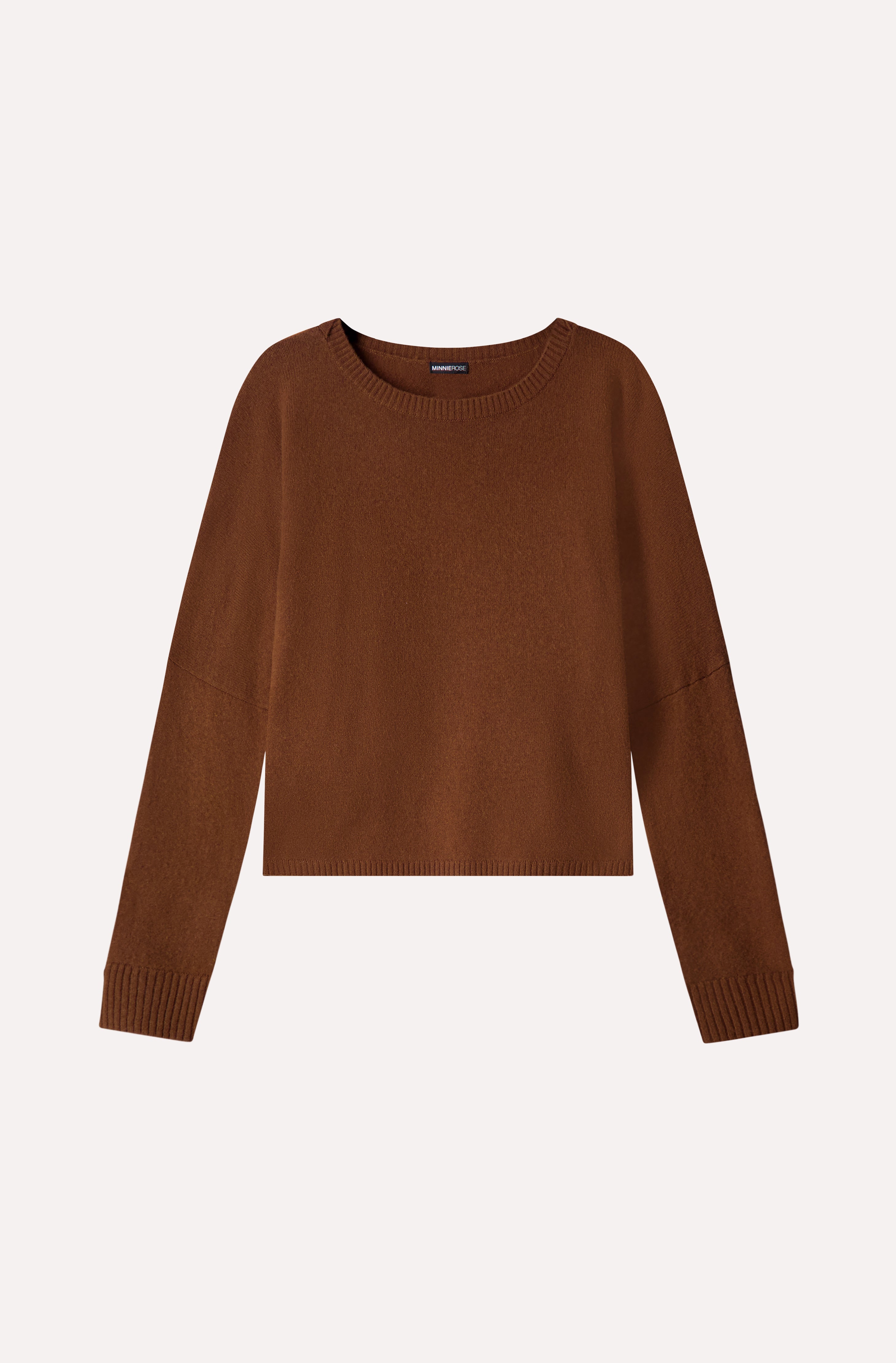 Cashmere Long Sleeve Cropped Crew – Minnie Rose