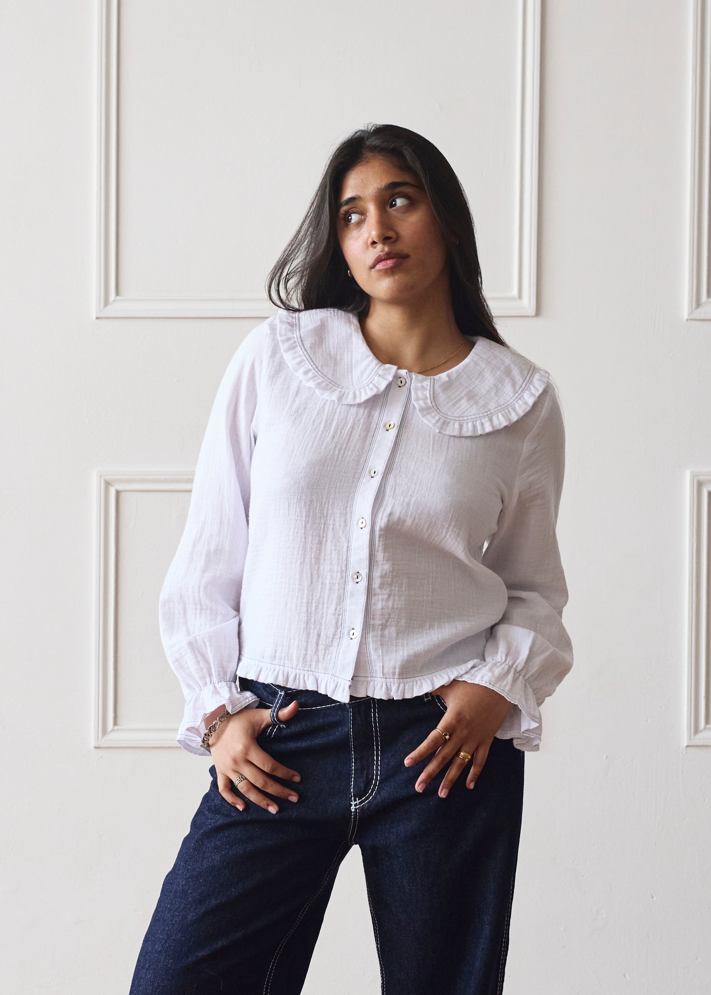 Bibi Blouse Long Sleeve | Peter Pan Collar Blouse – Minka Dink London