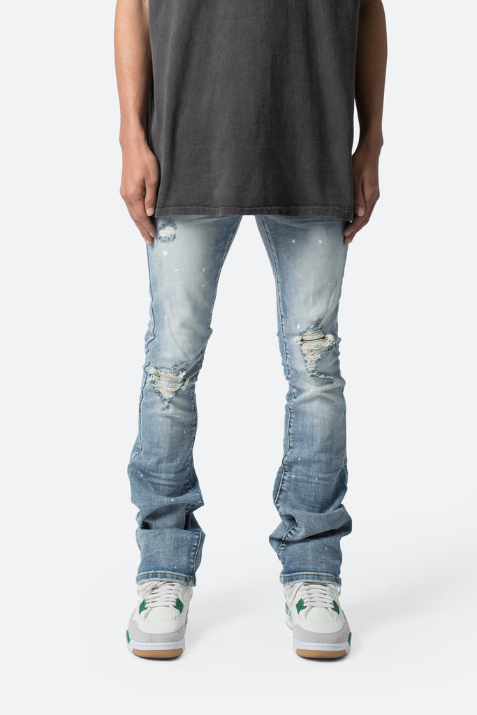 X598 Skinny Stacked Denim - Blue | mnml | shop now