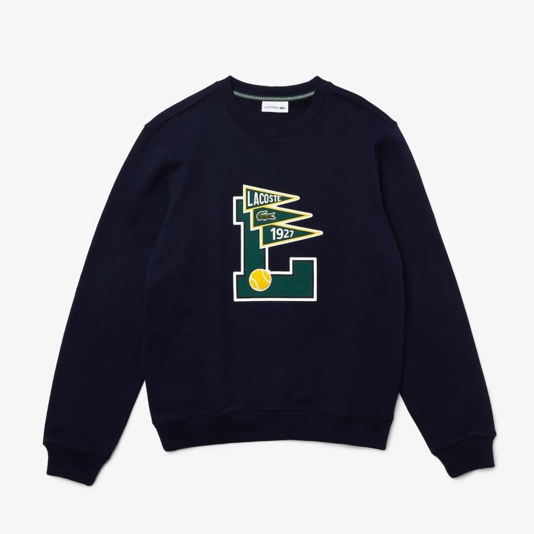 LACOSTE L BADGE CREWNECK SWEATSHIRT -Men's NAVY BLUE – Moesports