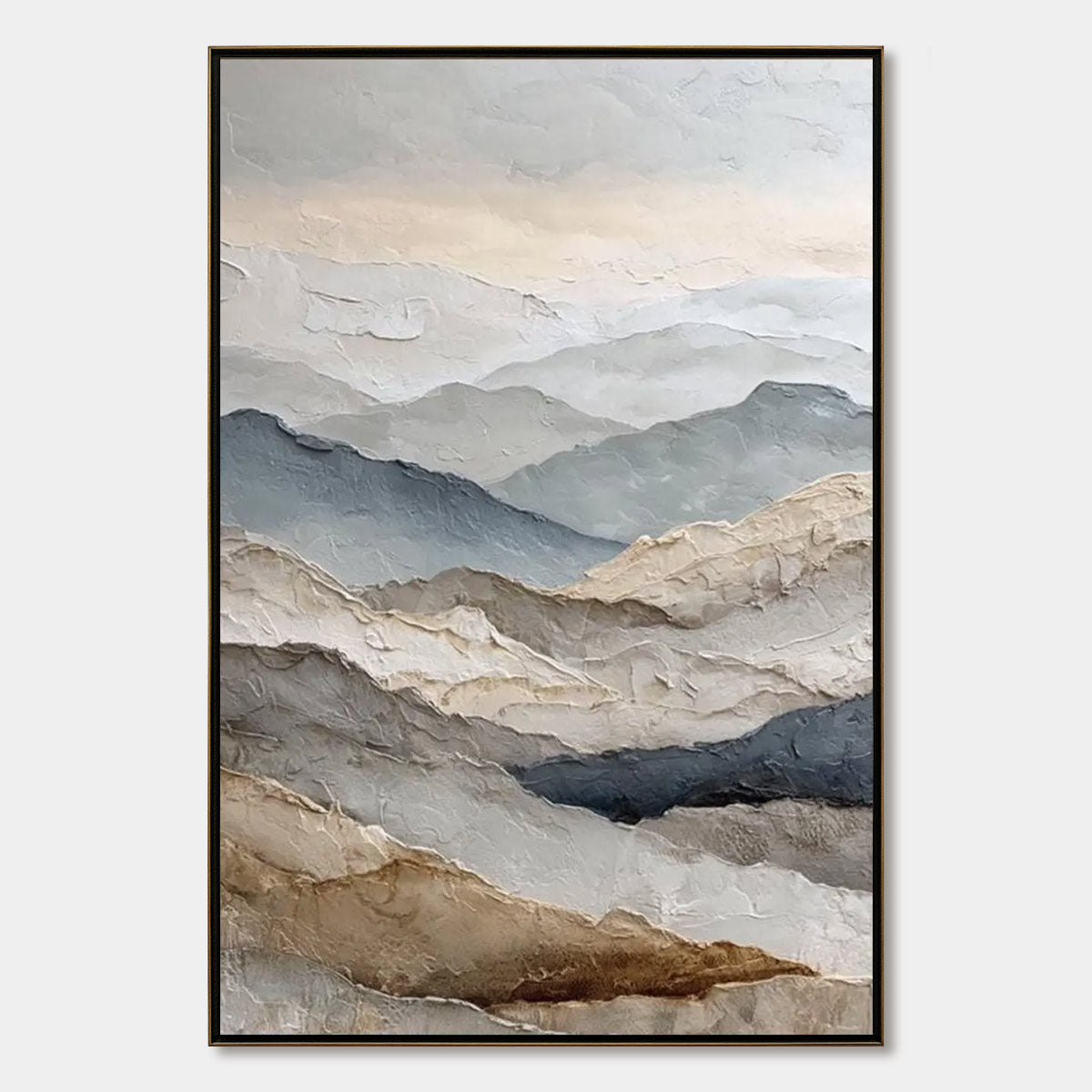 Whispering Ridges Textured Mountain Painting | Impasto Landscape Art