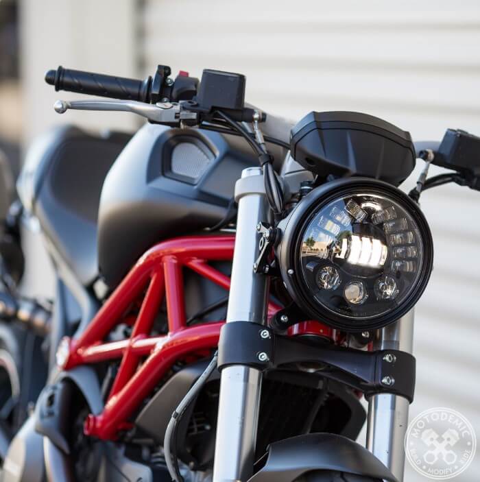 MOTODEMIC Headlight Conversion Kit for Ducati Monster 821/1200 at