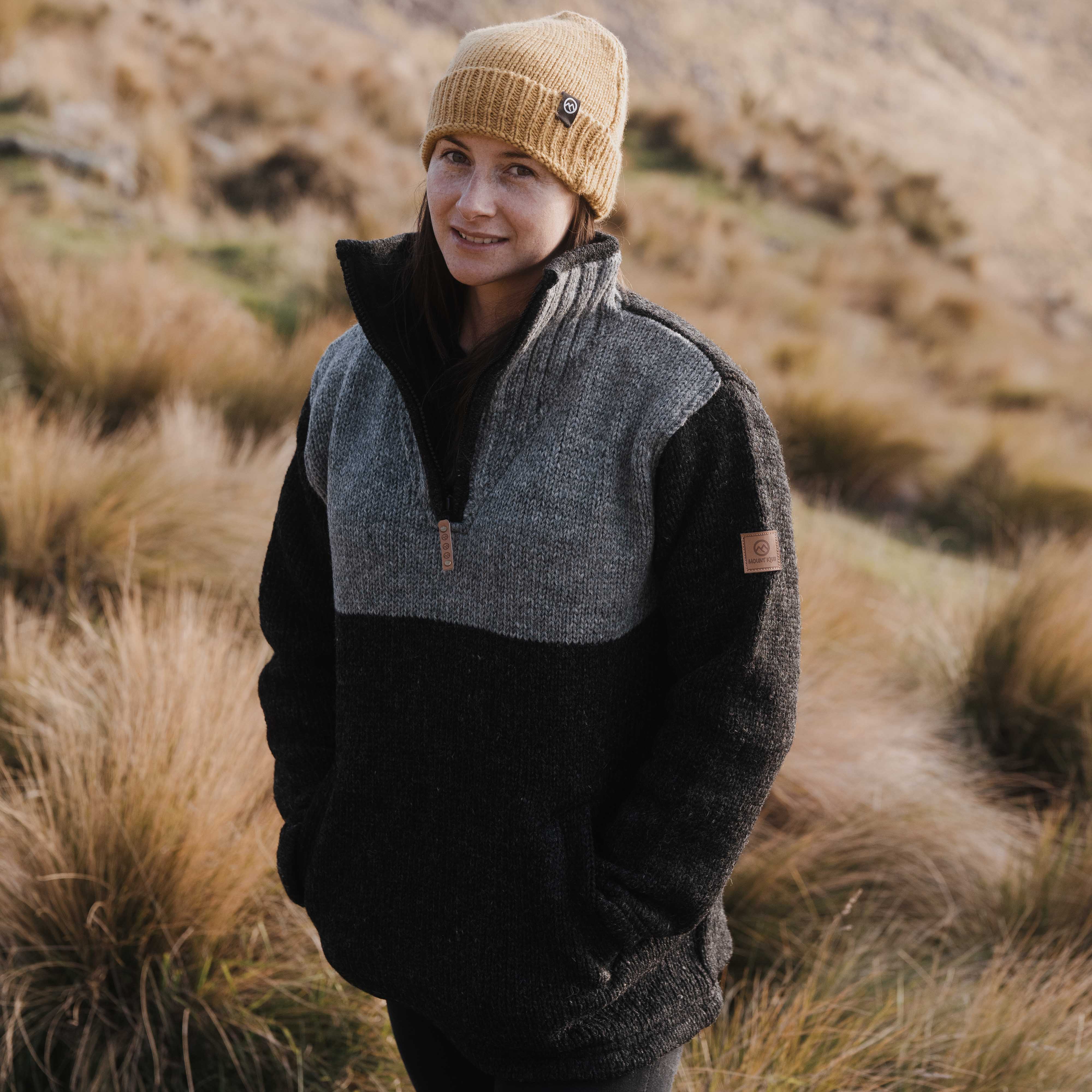 Womens Station Half Zip NZ Wool Jersey - Charcoal Grey – Mount Kiwi