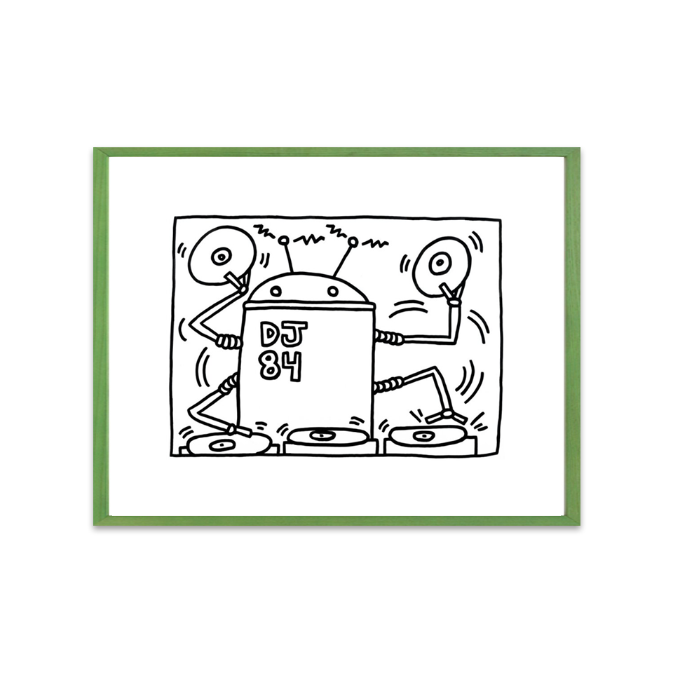 Keith Haring キース・ヘリング 額装ポスター DJ 84, 1983 – Nakamura