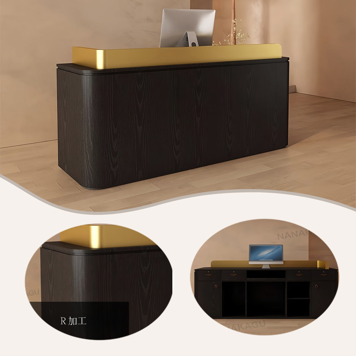 レジカウンター,フロント,サロン,店舗用,大容量収納,高荷重性,高級感