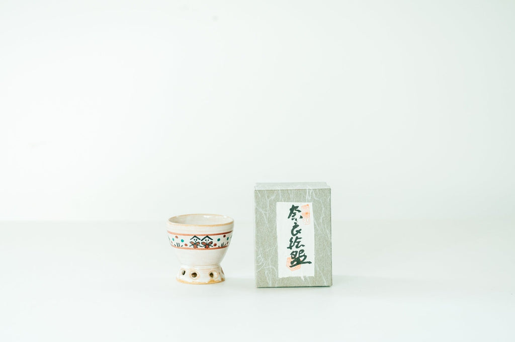 赤膚焼窯元 小川二楽】透かし装飾がかわいい「赤膚焼のワインカップ