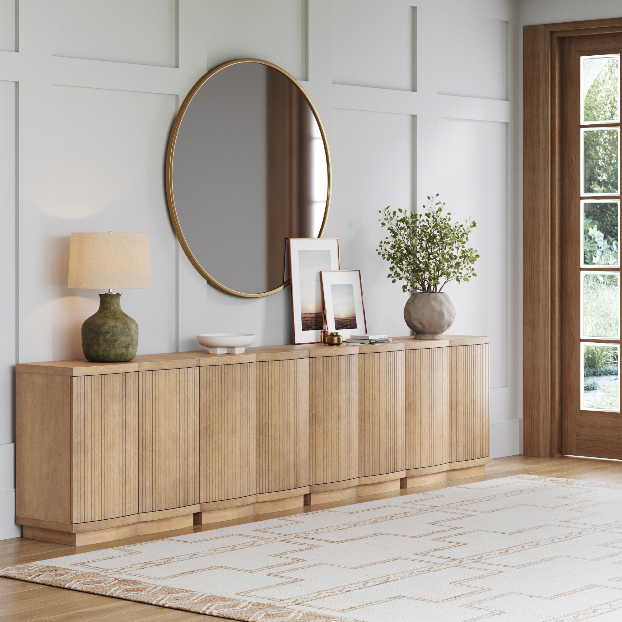 Tambellini Mid-Century Modern Fluted Accent Cabinet | Nathan James