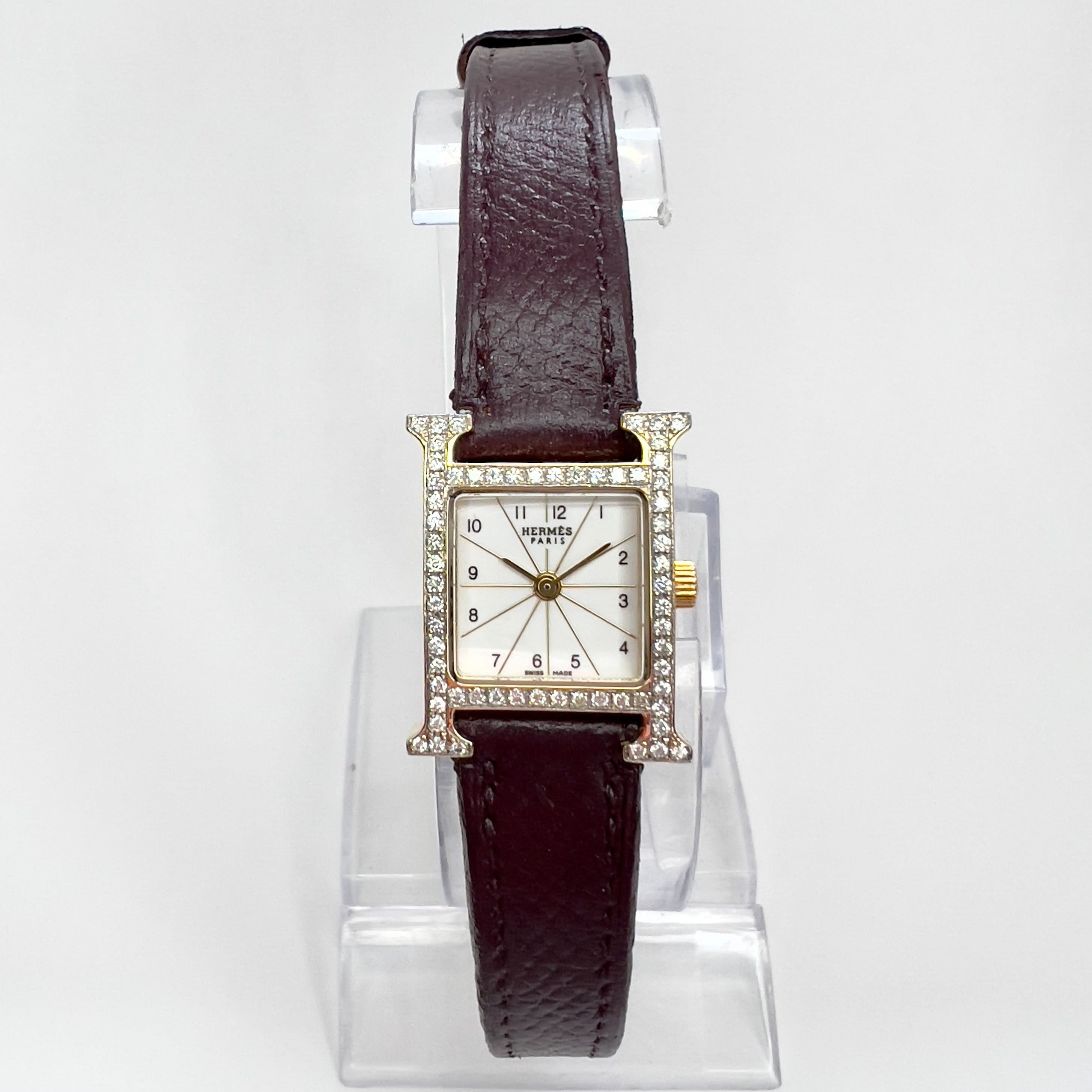 HERMES HEURE HH1.110 Mini Quartz 20mm Two Tone 0.48TCW DIAMOND