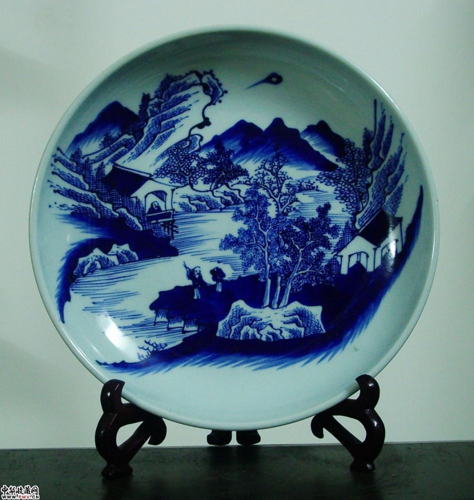 清*雍正青花山水人物大盘藏家展厅收藏资讯|艺术家|书画家|书画名人