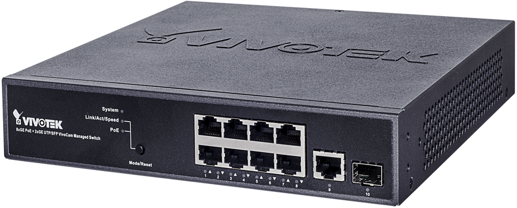 Vivotek AW-GEV-104A-130 VivoCam Managed 8-Port PoE Switch