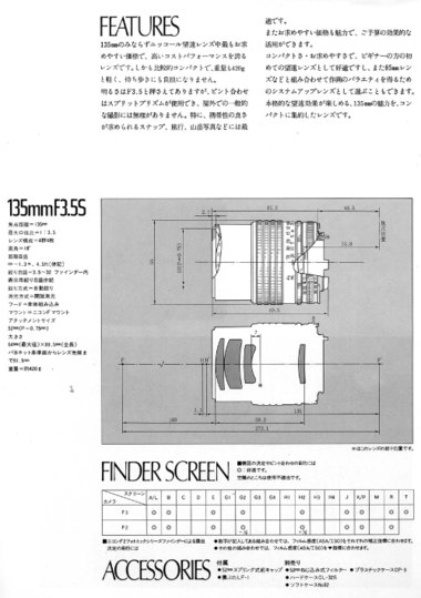 135mmF3.5: ニコンカメラの小(古)ネタ