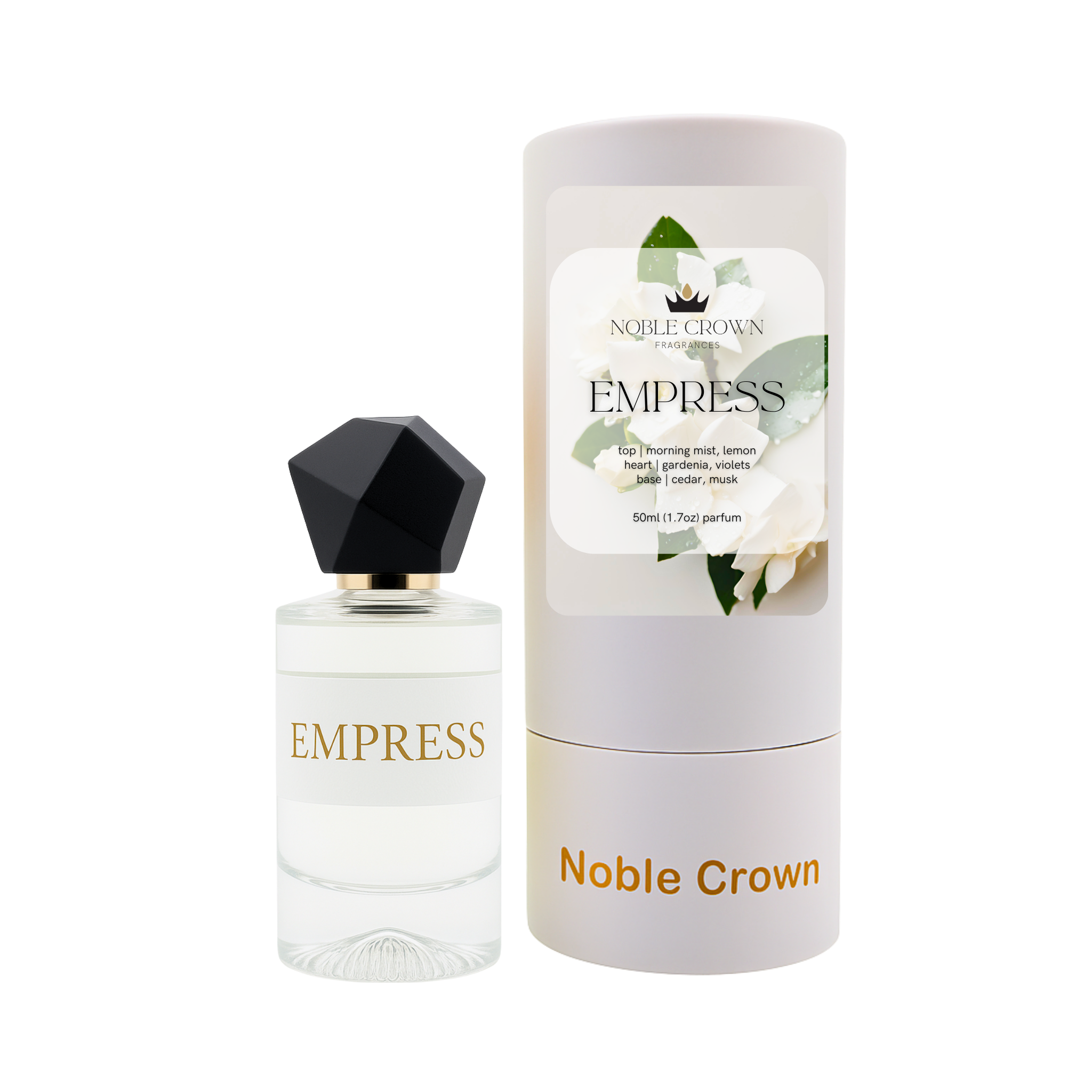 Noble Crown Fragrances | Empress Perfume - lemon, gardenia, and violet