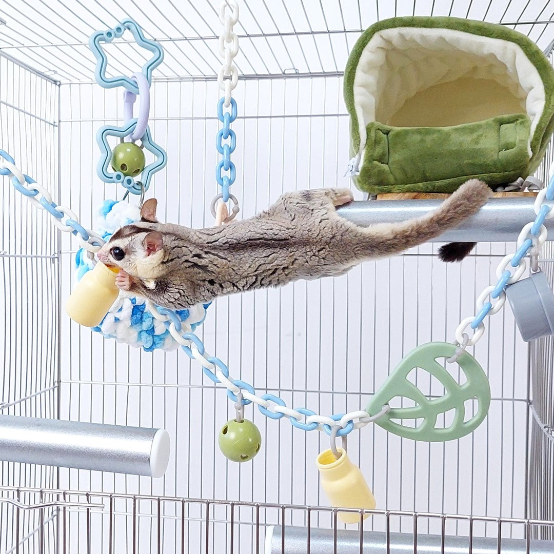 モモンガ用おもちゃ、退屈なケージが毎日新しい遊園地に変身。「NEW