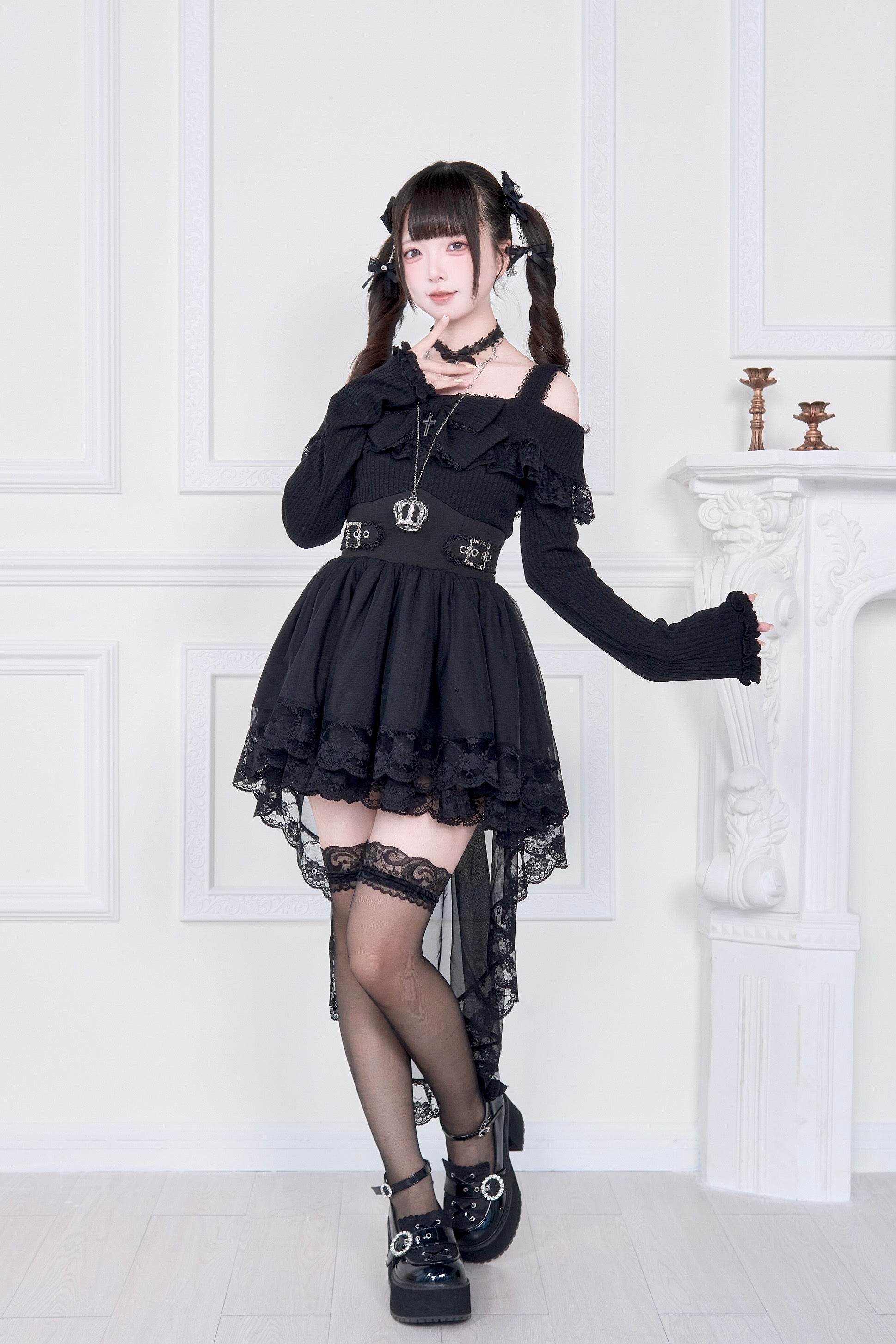 BunnyLis:リボンオフショルダーニットトップス – NoGenki