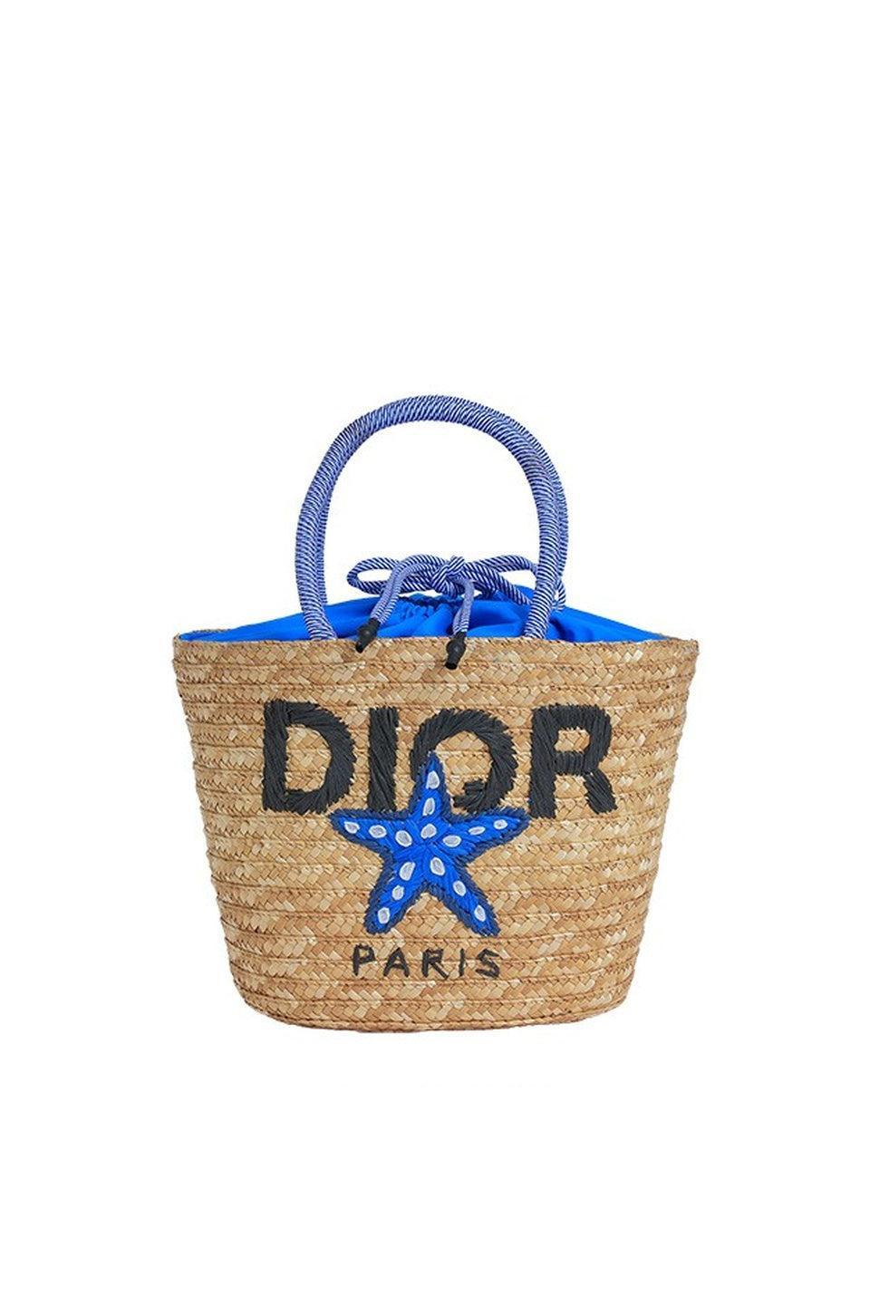Embroidered Straw Tote Bag[Small]