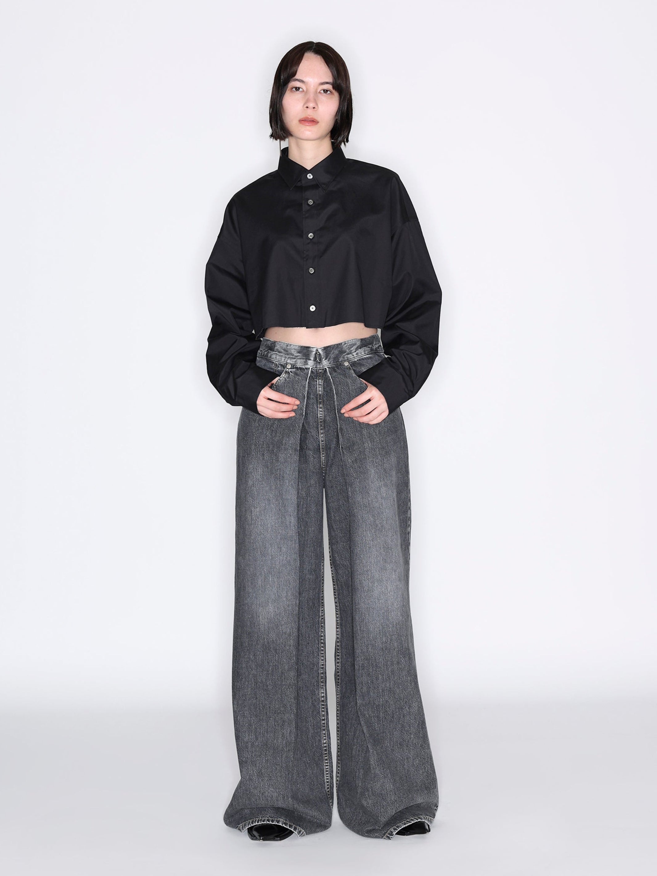 WASHED DENIM WIDE PANTS｜WOMENS