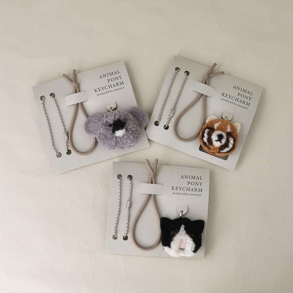 ヘアゴム キーチャーム ふわもこ ぬいぐるみ レッサーパンダ コアラ