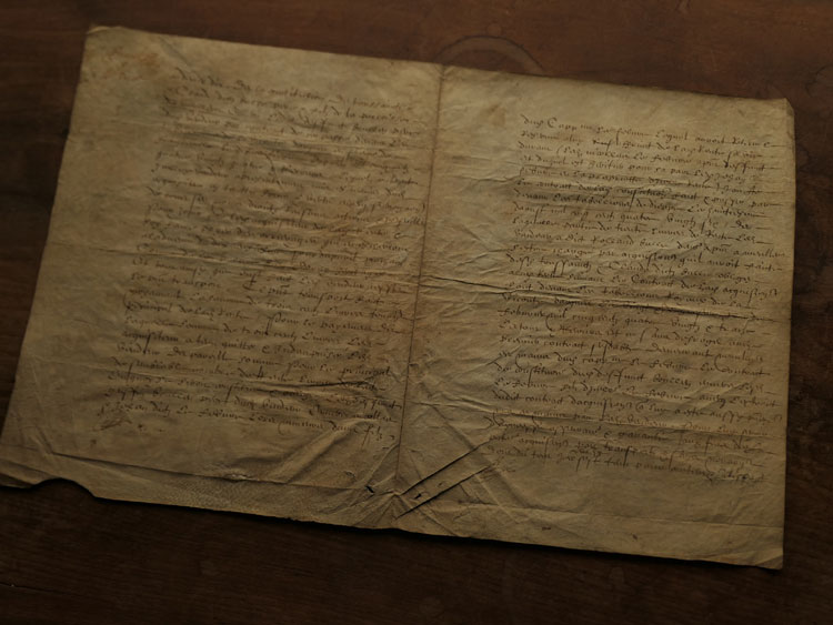 1755年頃フランス・羊皮紙・古文書・w44cm