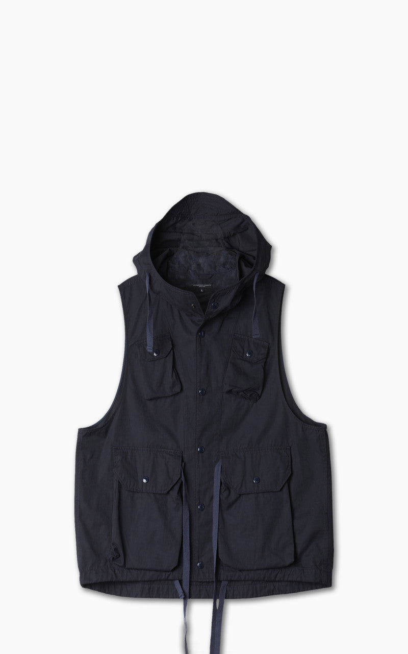 Engineered Garments Field Vest PC Coated Cloth Dark Navy