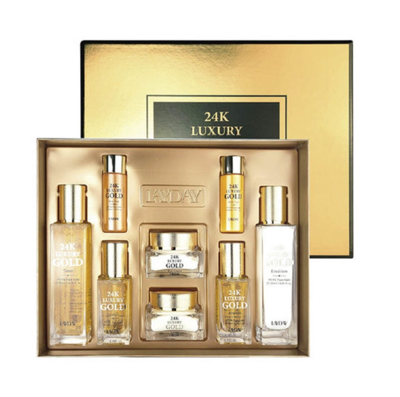 ANJO LAYDAY 24K Luxury Gold 6 Set Skincare Anti Aging Moisture