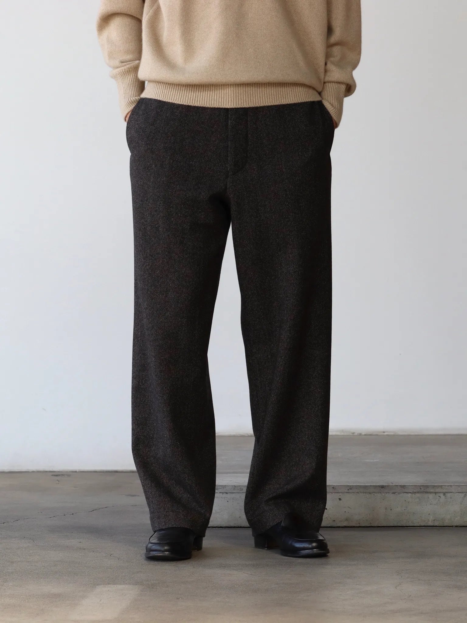 HERILL Blacksheep Chinopants Brown-herringbone | CASANOVA&CO