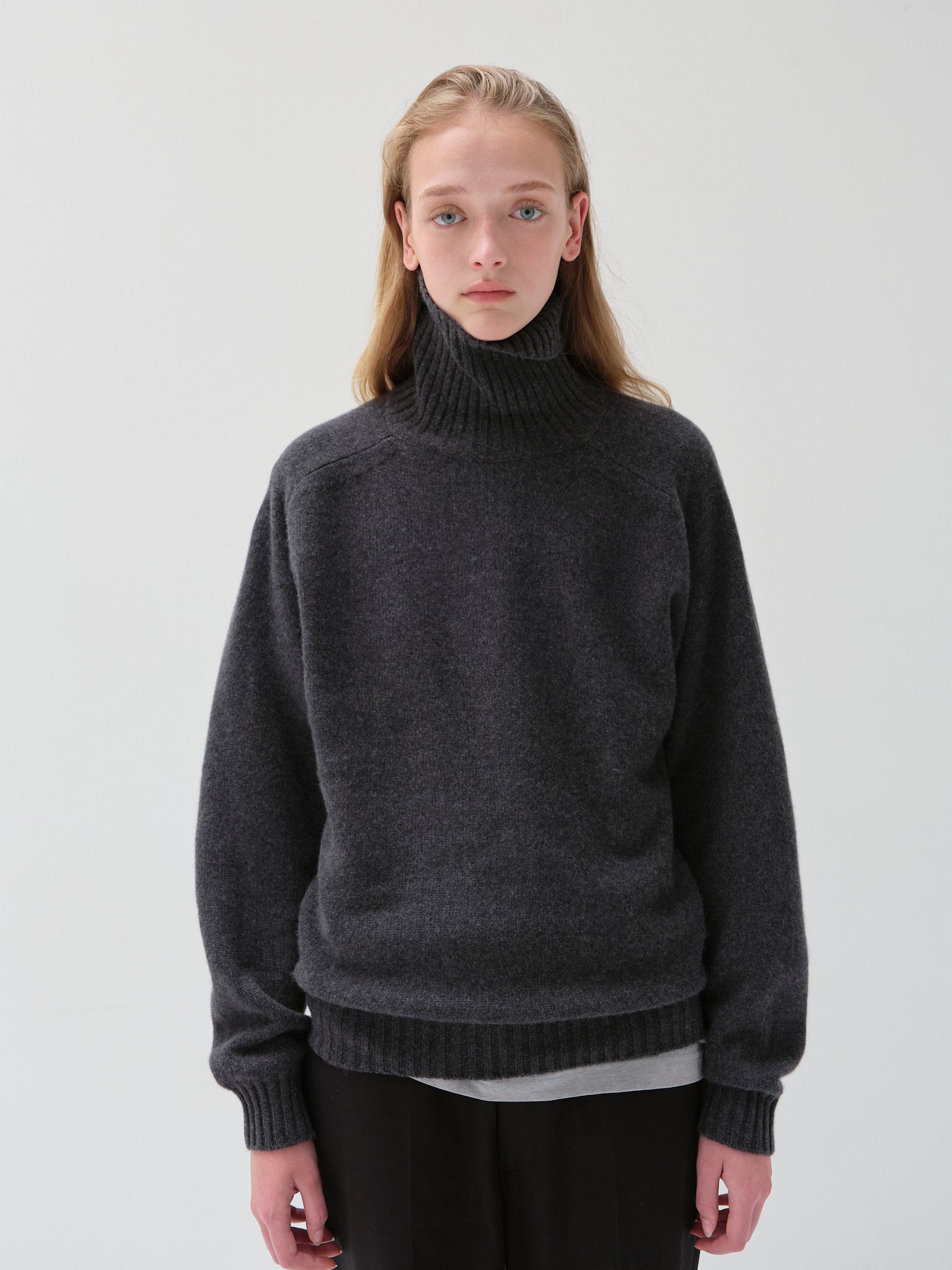 キャッシュベイビー タートルネック ニット, Charcoal – cash & barba