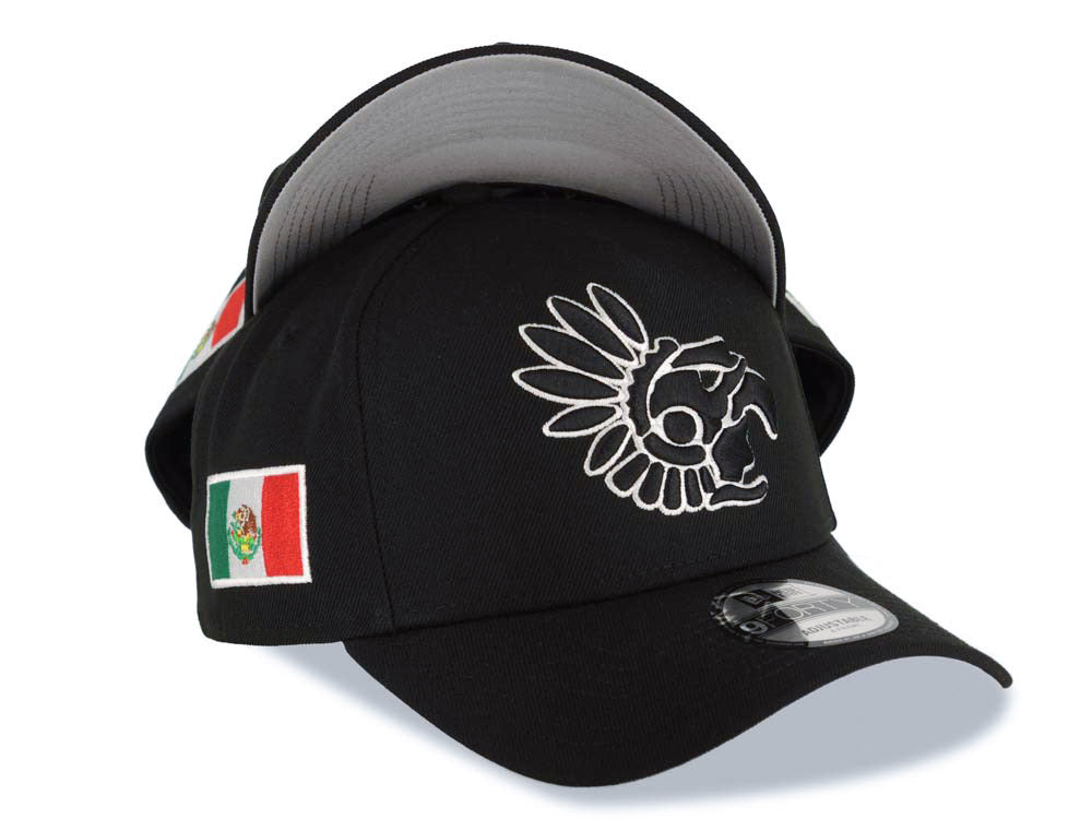 Mexico Aztec New Era 9FORTY 940 Adjustable A-Frame Cap Hat Black
