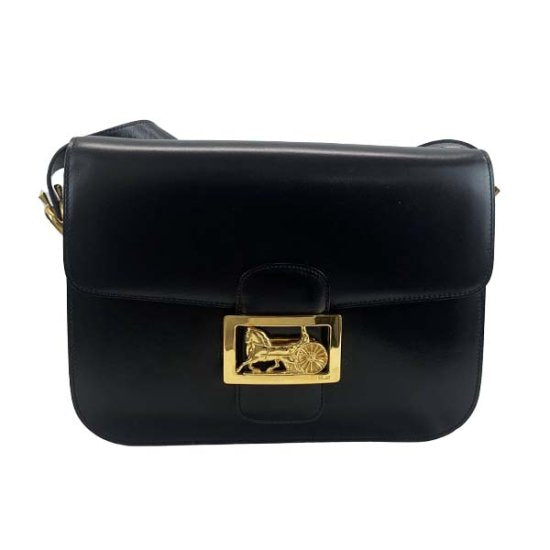 CELINE セリーヌ 馬車金具 レザー ショルダーバッグ