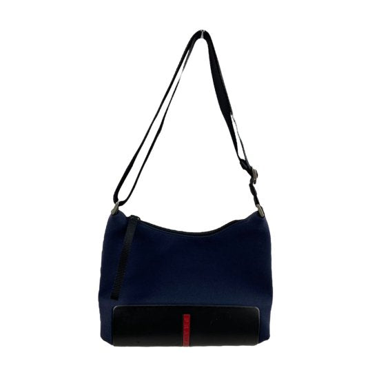 済みPRADA プラダ スポーツ キャンバス/レザー ショルダーバッグ