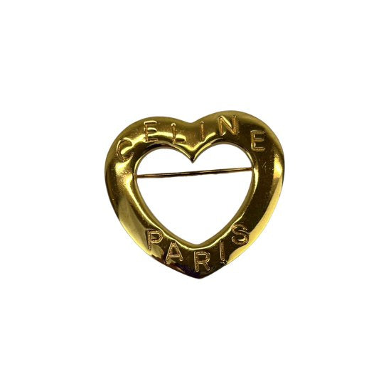 CELINE セリーヌ ロゴ ハート ブローチ