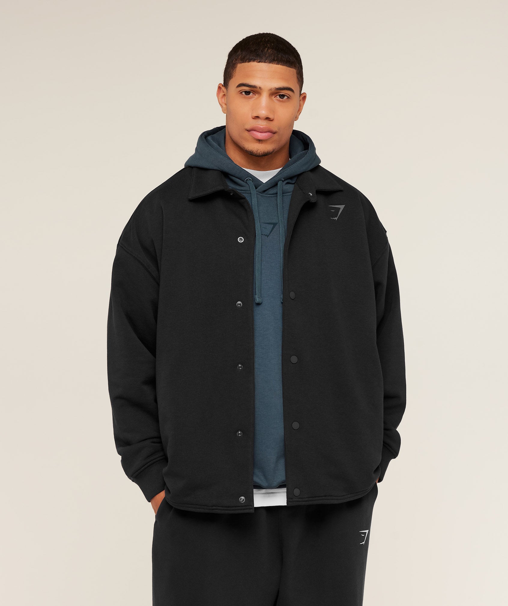 Gymshark Power Coach Jacket - GS Black/GS Asphalt Grey | Gymshark