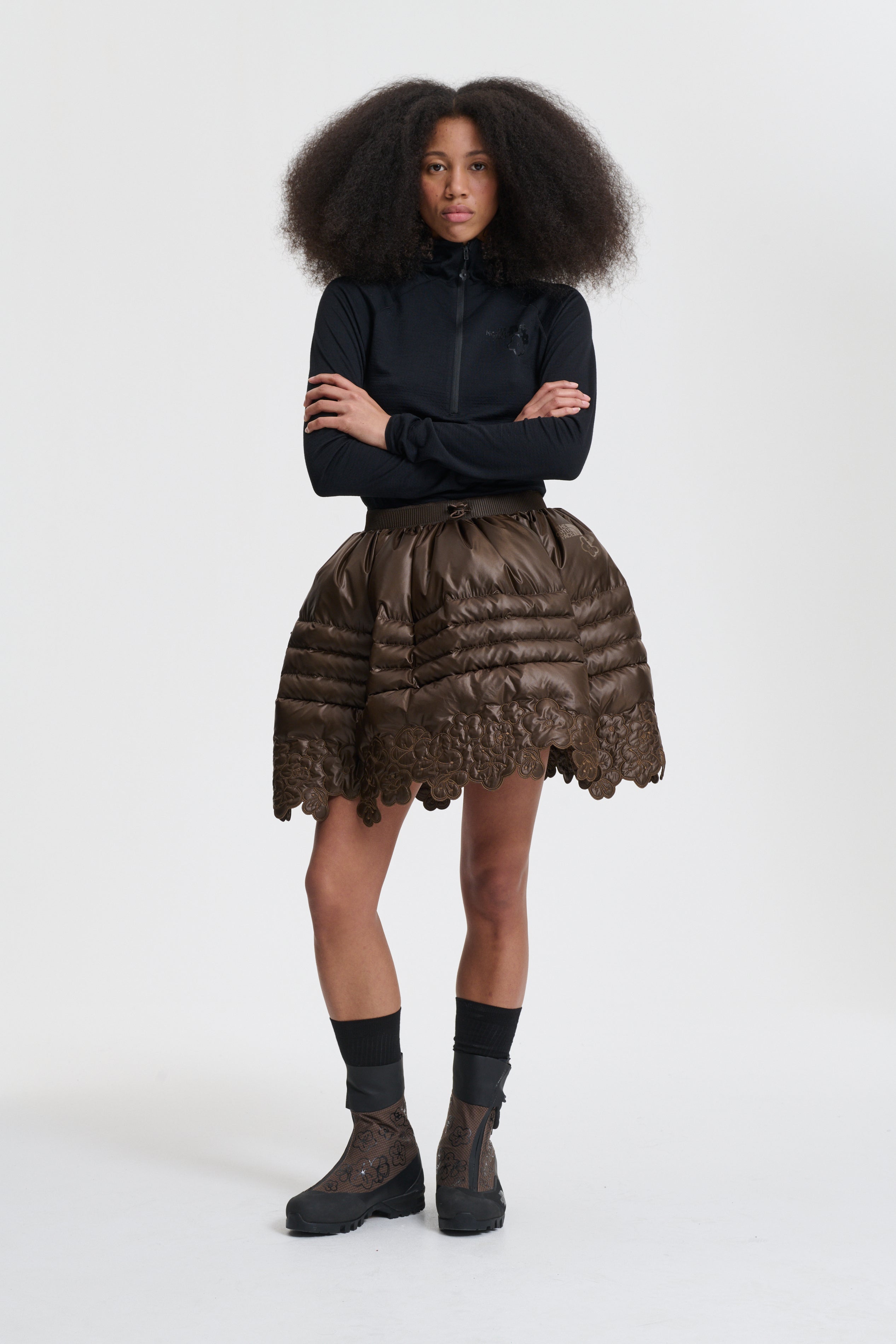 THE NORTH FACE X CECILIE BAHNSEN ELENA DOWN SKIRT | SOIL BROWN