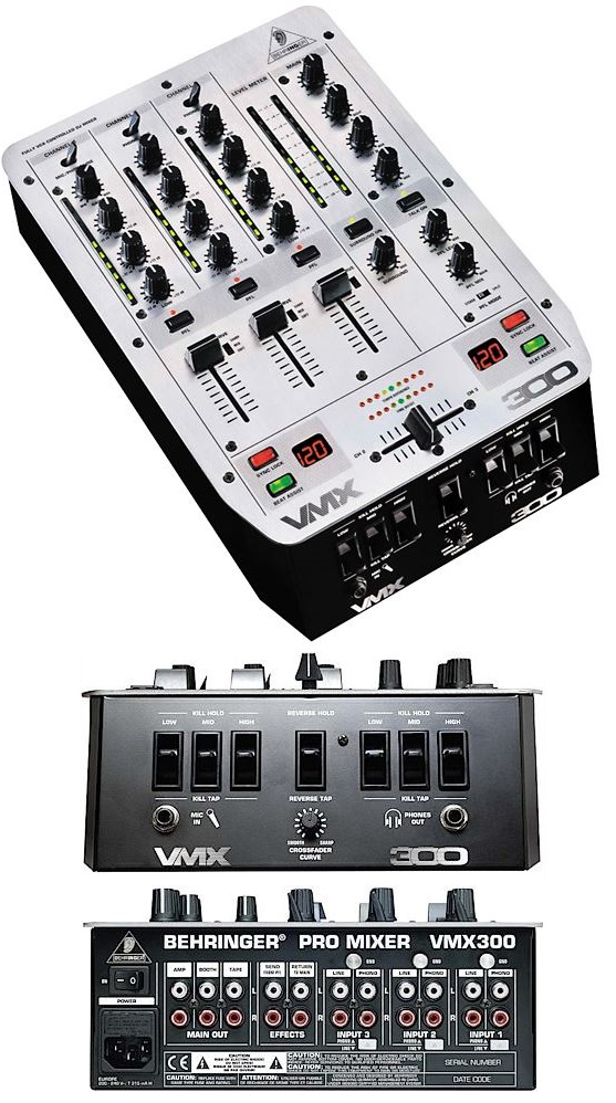 DJ MIXER 3 Channel with Beatcounter, 3 Kill Switch EQ, VCA