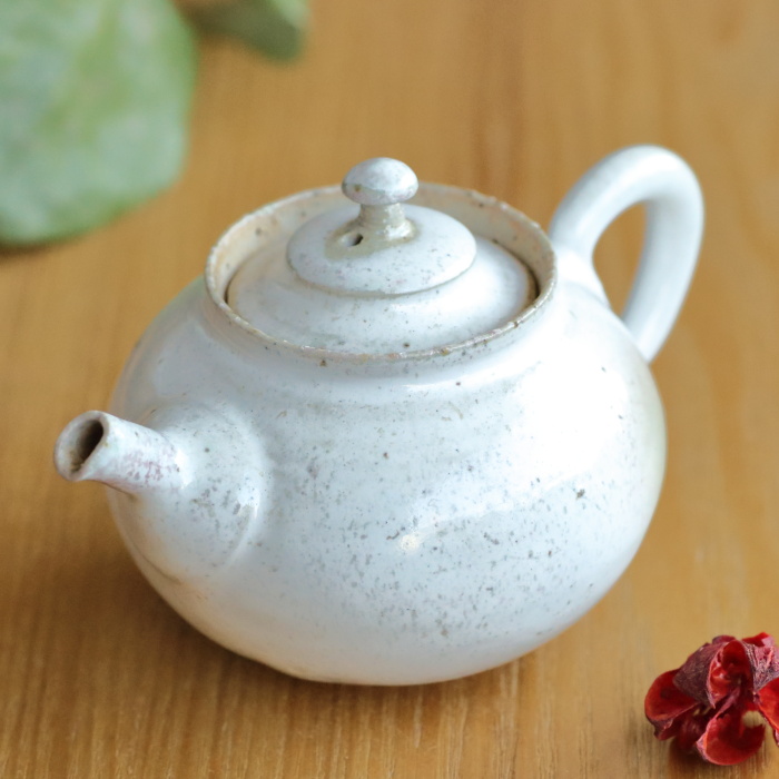 山田想 白急須 満容量170ml 常滑焼ティーポット 作家もの 日本茶中国茶