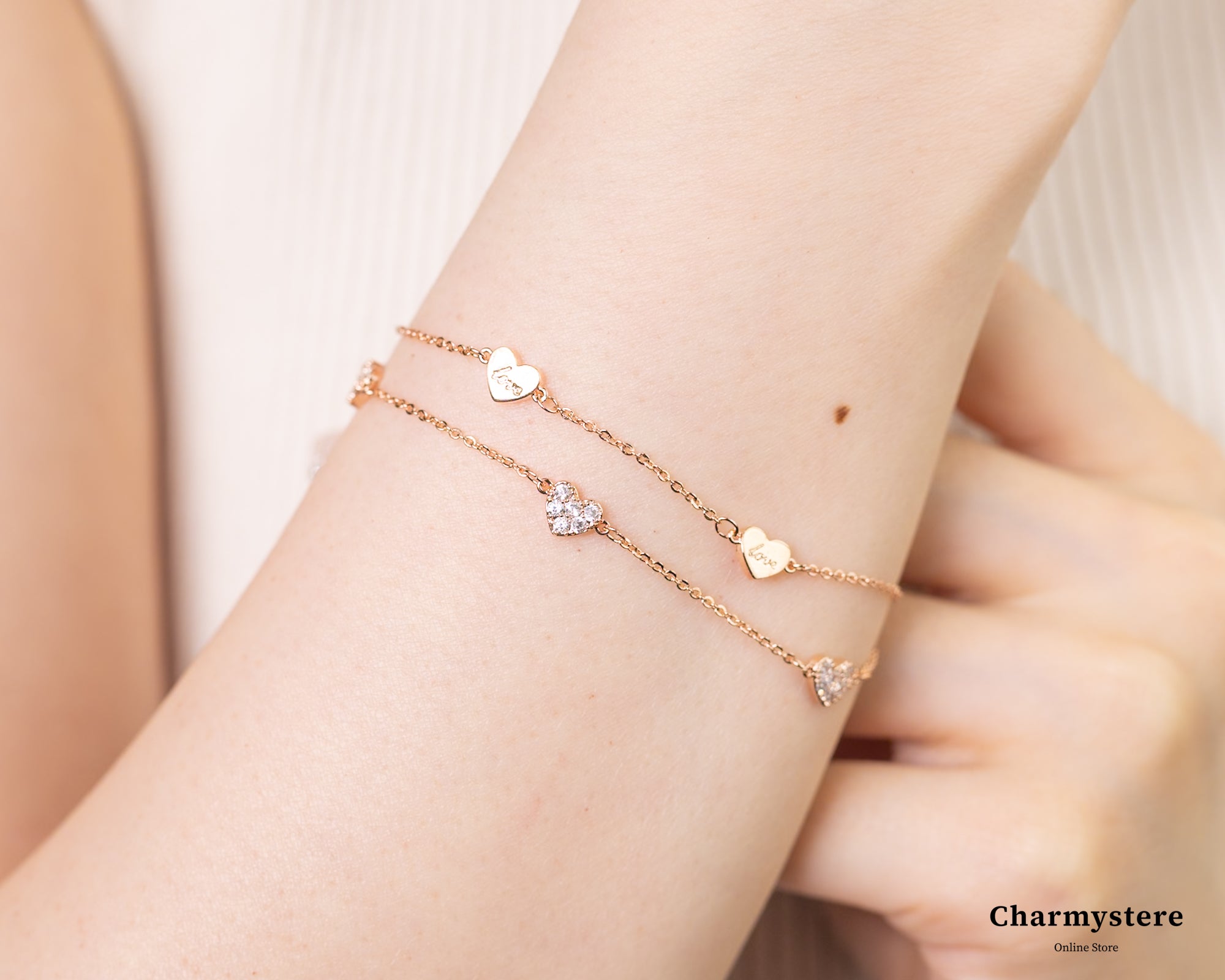 2連ハートLoveデザインブレスレット｜Charmystere｜シャルムステリア