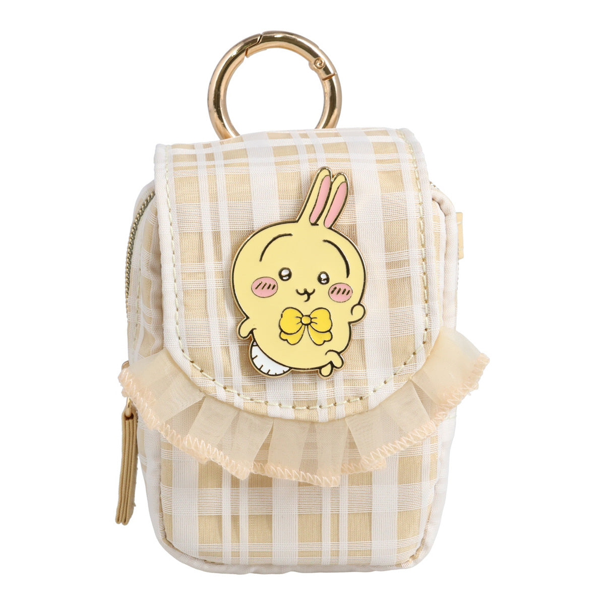 ちいかわ カラビナ付きミニポーチ（チェック・うさぎ） | ちいかわ