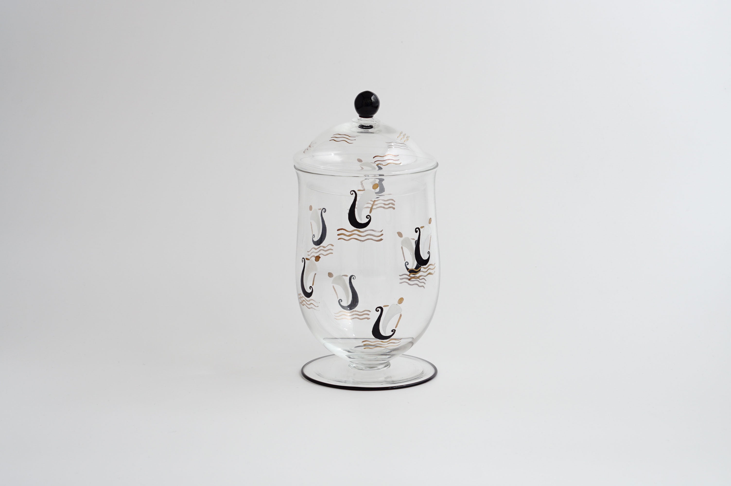 ムラーノガラス（ベネチアングラス）〈オブジェ／置物〉蓋物「NAVI