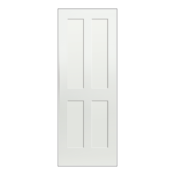 REEB 6'8 X 1-3/8 2 Long Panels Over 2 Short Panels Primed Flat