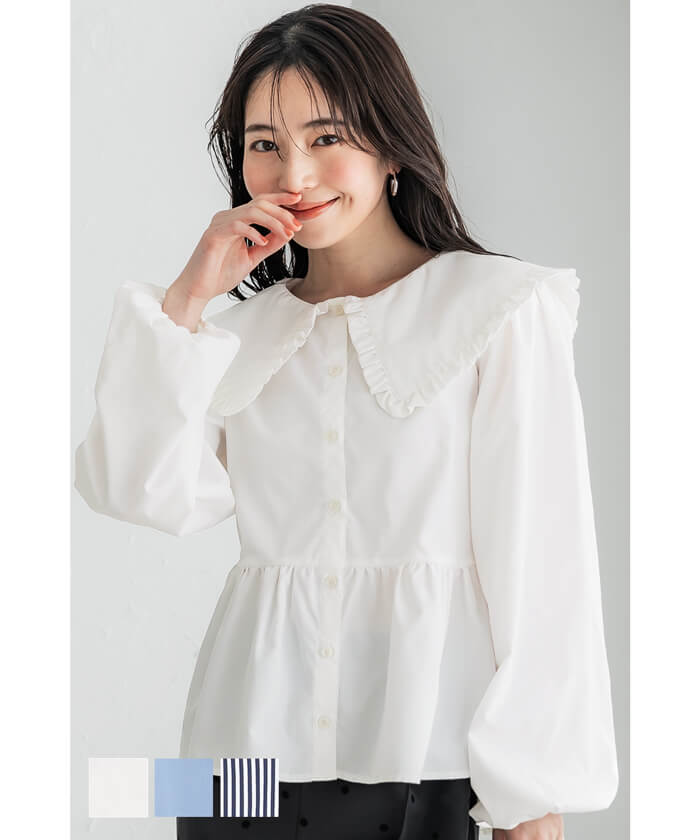 セール☆2690円→1990円 ビッグカラーブラウス レディース メール便