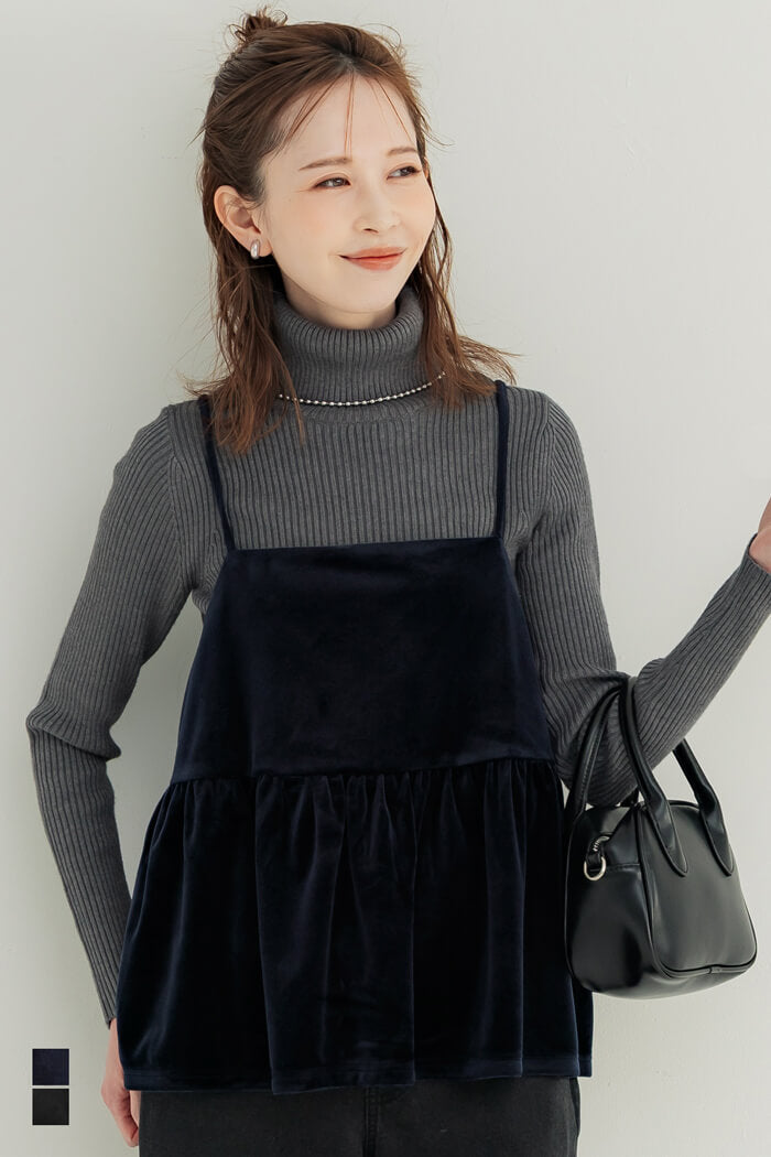 セール☆1990円→990円ベロアキャミソール レディース メール便不可