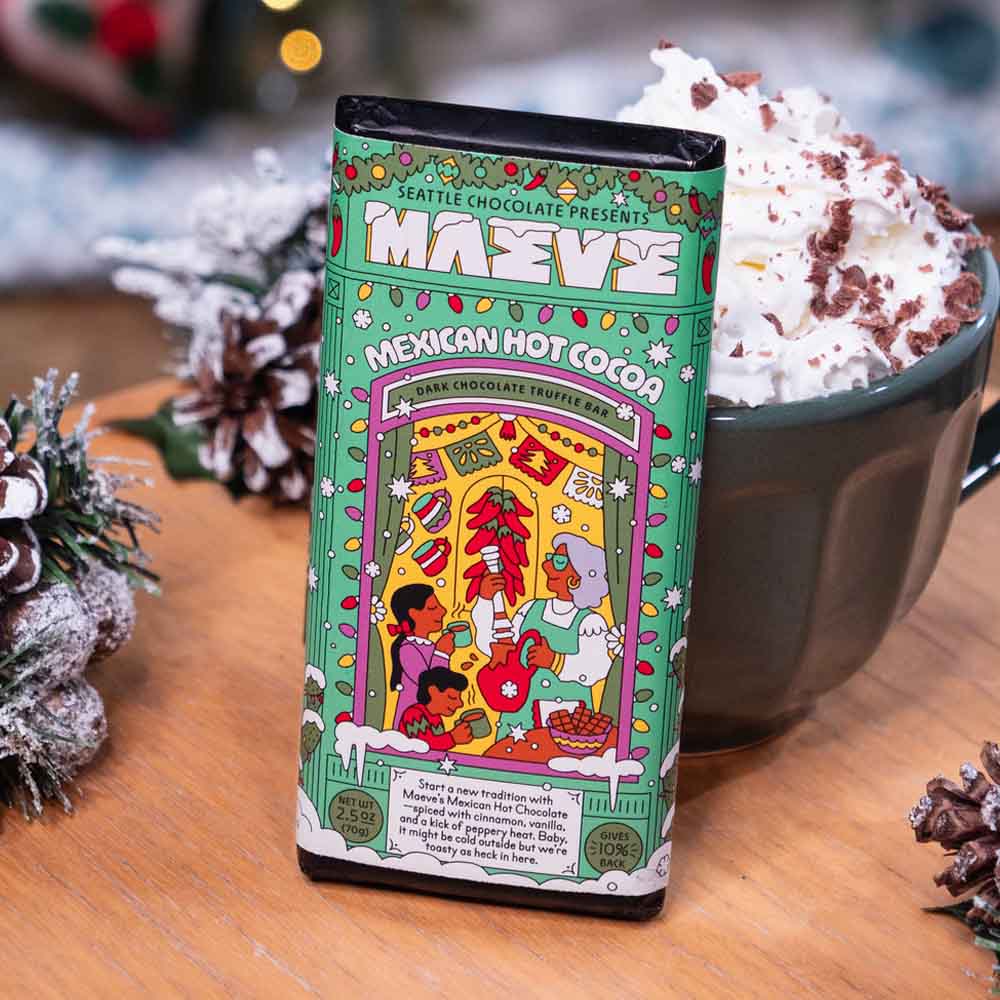 Seattle Chocolate Presents Maeve Mexican Hot Cocoa Truffle Bar