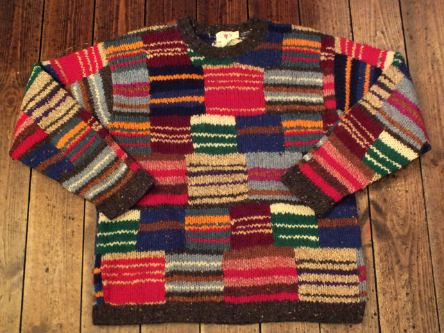 J. Crew / Wool Knit Patchwork Sweater: Cosmic Jumper - Retro