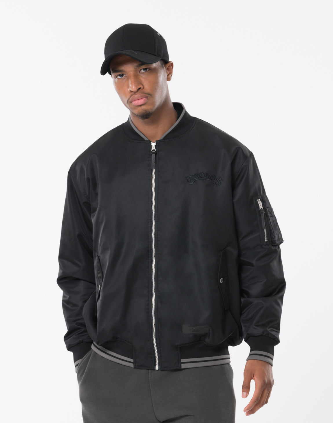 CRONOS BLACKLETTER MA-1 JACKET【BLACK】